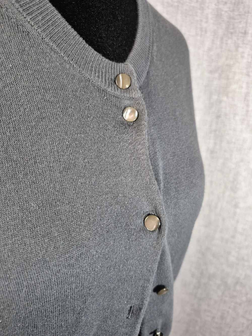 J. Crew Gray Button Front Cardigan Sweater Medium Cotton Blend Long Sleeve